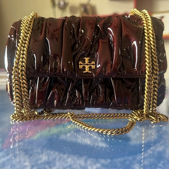 Kira patent ruched mini flap bag - Picture 1 of 8